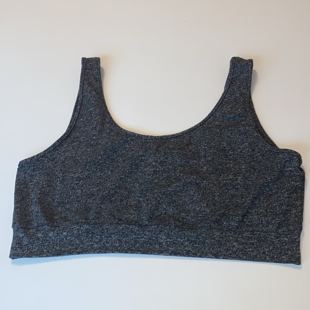 Dark Gray Unlined Sports Bra High Cropped Top